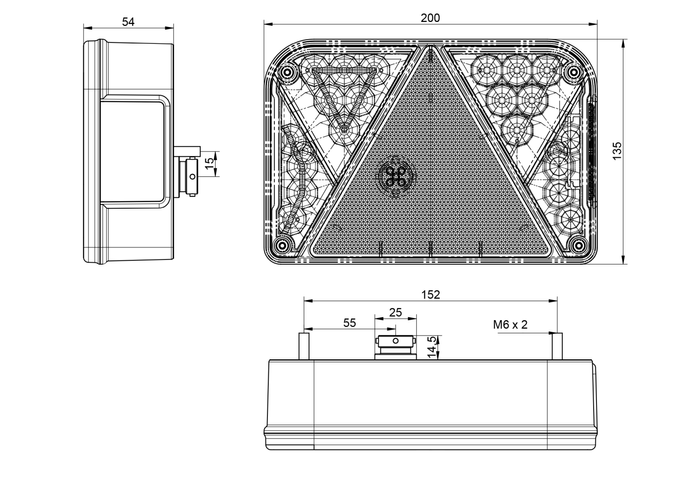 DOBPLAST DPT35 Πίσω φως LED 5 λειτουργιών δεξιά