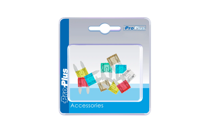 Μίνι ασφάλειες ProPlus 490371S τύπου blade, μικτές 12V/24V, σετ 10 τεμαχίων.