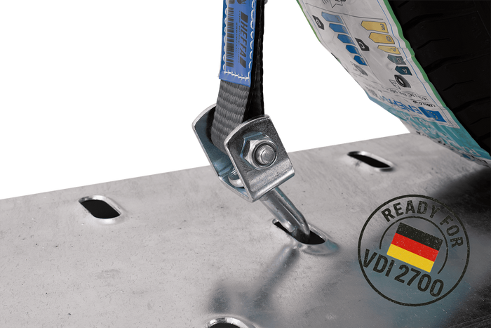 Ιμάντας μεταφοράς ρυμούλκησης HEFFA CARLINE 130, ιμάντας ασφάλισης τροχού 2,8m/35mm/3t VDI 2700