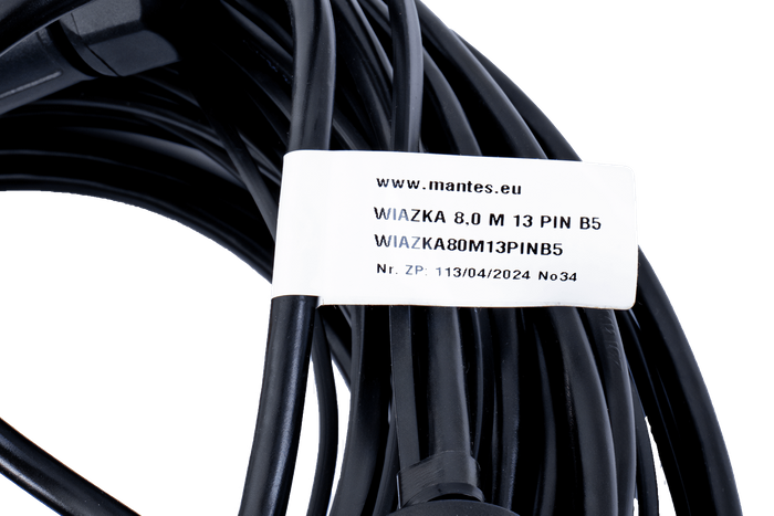 Ηλεκτρολογική εγκατάσταση MANTES, ζώνη ρυμουλκούμενου ρυμουλκούμενου, 8 m, βύσμα 13 PIN, ξιφολόγχες 2x 5 PIN