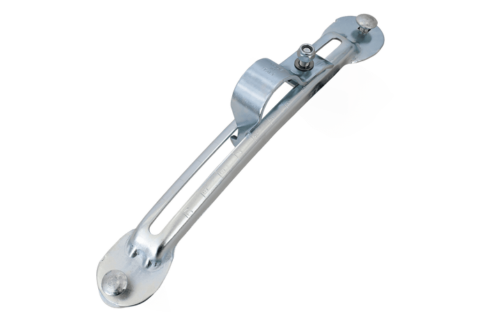 Βάση στήριξης φτερό θόλου τροχού DOMAR, ρυθμιζόμενο, γαλβανισμένο