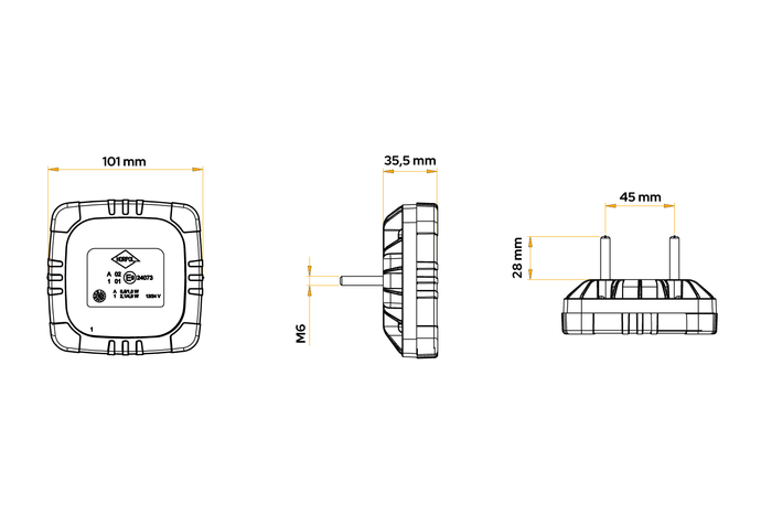 Πίσω φως HORPOL ROCA LZD2800 LED 3 λειτουργιών καθολικό