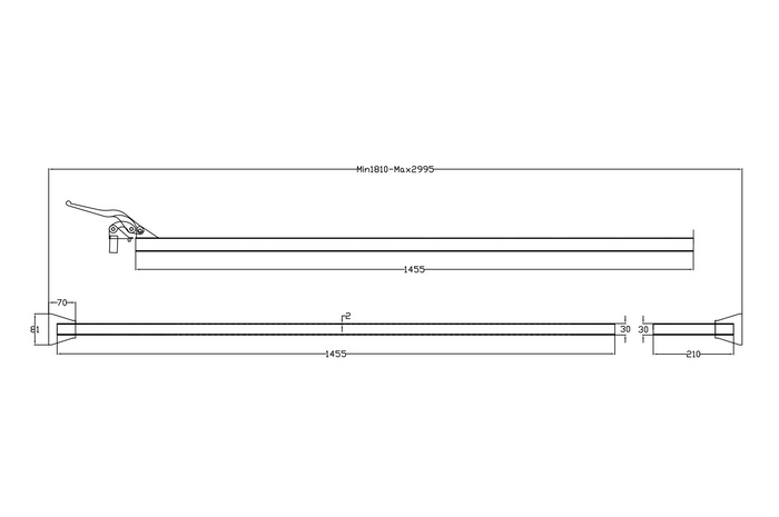 UNITRAILER ράβδος στερέωσης φορτίου 1880-2852 mm