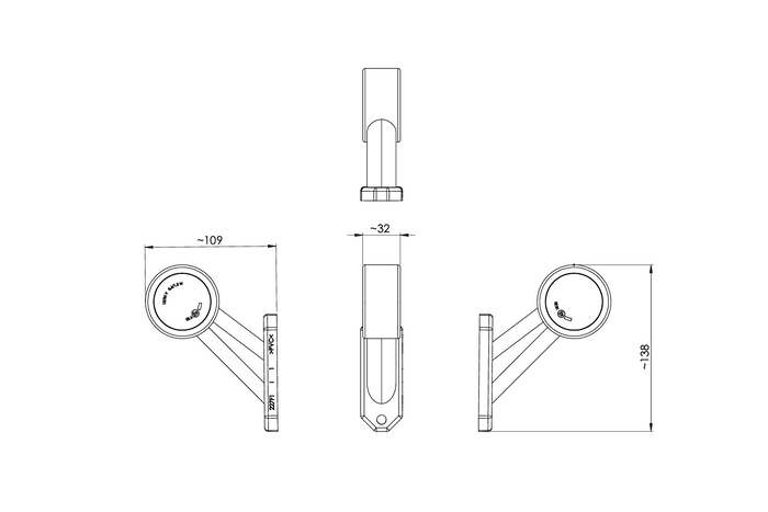Φανός πλευρικής σήμανσης LED HORPOL LD 725/L, αριστερά