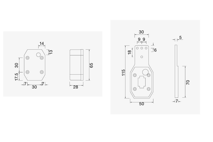 ASPÖCK FLEXIPOINT αριστερό φως LED με βάση λευκό/κόκκινο