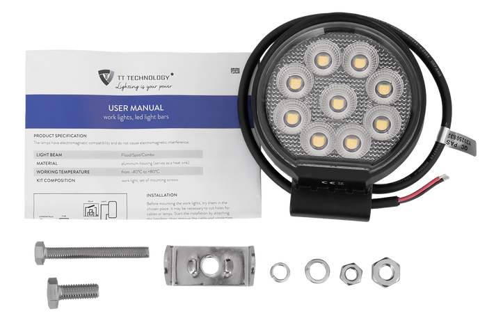 Λάμπα εργασίας LED ανακλαστήρας TT TECHNOLOGY TT.13337 36xLED 2880lm στρογγυλή