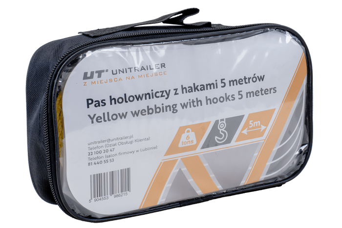 Σχοινί ρυμούλκησης με γάντζους Ιμάντας ρυμούλκησης UNITRAILER 5m/50mm/6t κίτρινο