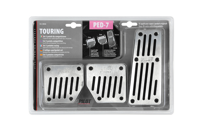 Καλύμματα πεντάλ LAMPA TOURING BLACK PILOT από αλουμίνιο με αντιολισθητικό λάστιχο