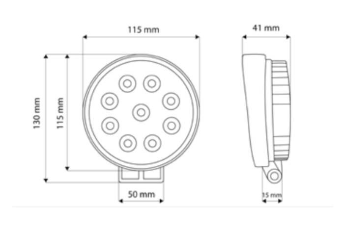 Ανακλαστήρας λάμπας εργασίας LED TT TECHNOLOGY TT.13216 9xLED 2150lm