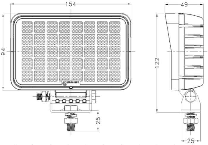 Λάμπα εργασίας LED με ανακλαστήρα TT TECHNOLOGY TT.13340 40xLED 3200lm ορθογώνια