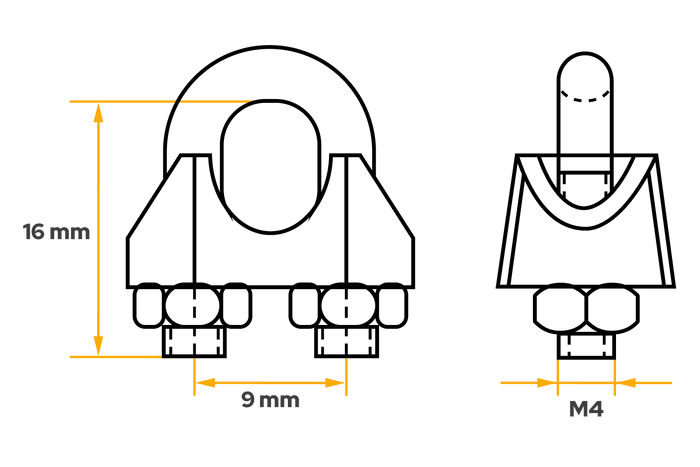 Σφιγκτήρας τόξου DROMET ZL.3 για σχοινιά 3 mm