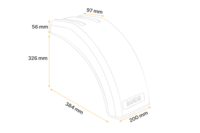 Μισό φτερό για ρυμουλκούμενο DOMAR DR1012201 θόλος τροχού 384/200mm δεξιά