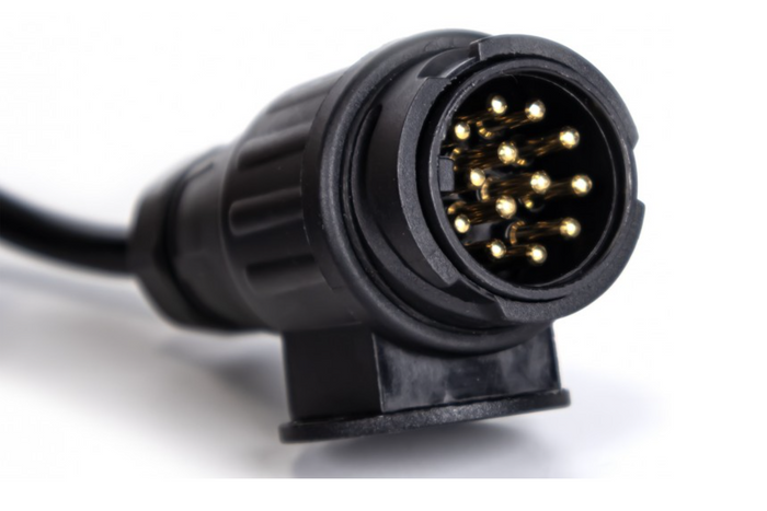 KAMAR E1384-A σπιράλ ηλεκτρικό καλώδιο 1,5m 12V βύσμα/πρίζα 13 ακροδεκτών