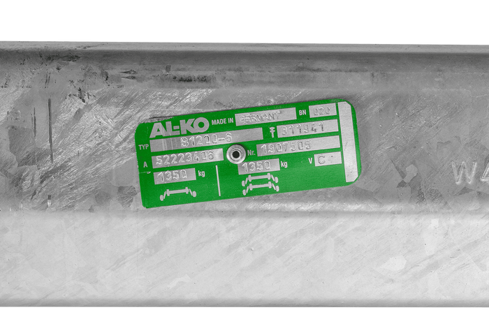 AL-KO COMPACT άξονας φρένων για ρυμουλκούμενο / ρυμουλκούμενο 1350kg 900mm 1300mm 5x112