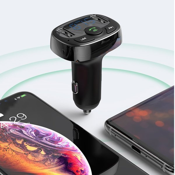 Πομπός bluetooth 4.2 MP3 τύπου FM BASEUS T + 2x USB 3.4A φορτιστής αυτοκινήτου