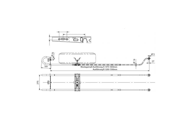Βάση ρεζέρβας KNOTT για τροχόσπιτο 1200-1500mm