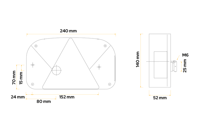 Πίσω φανός ASPÖCK Multipoint II, 6 λειτουργιών, δεξιά