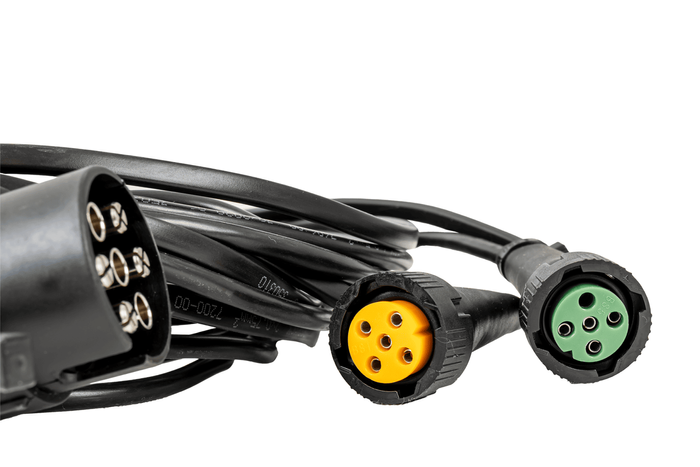 ASPÖCK ηλεκτρική εγκατάσταση πλεξούδα τρέιλερ 4,5 m 7 PIN μπαγιονέτες βύσματος 2x 5 PIN