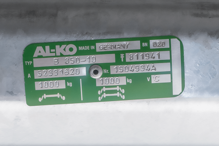 AL-KO COMPACT άξονας φρένων για ρυμουλκούμενο / ρυμουλκούμενο 1000kg 1200mm 1570mm 4x100