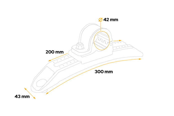 Βάση στήριξης φτερού DOMAR DK8148 με ρυθμιζόμενη διάμετρο 42mm