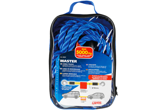 Σχοινί ρυμούλκησης με γάντζους LAMP ιμάντας ρυμούλκησης 4m/18mm/5t μπλε