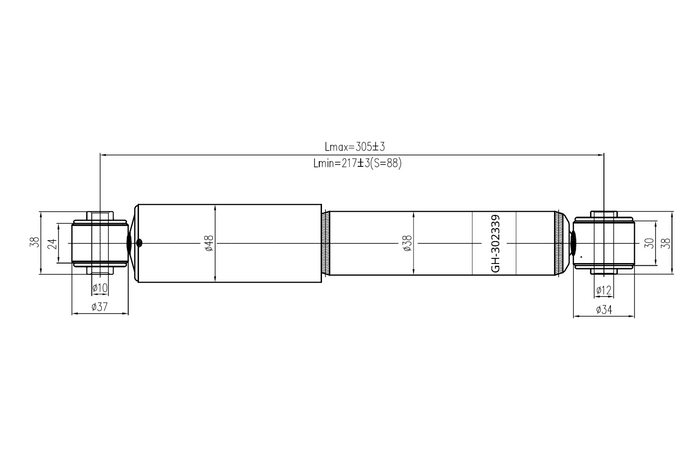 ΒΕΛΤΙΣΤΟ αμορτισέρ για άξονα ρυμουλκούμενου 750kg για μονό άξονα