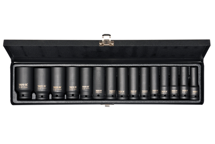 YATO YT-1055 μακριά καρυδάκια κρούσης 1/2" 15 τεμάχια.