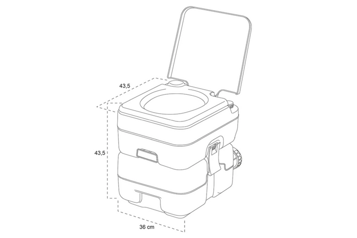 ProPlus 370415V01CR Φορητή Τουαλέτα Κάμπινγκ Γκρι 10L/20L
