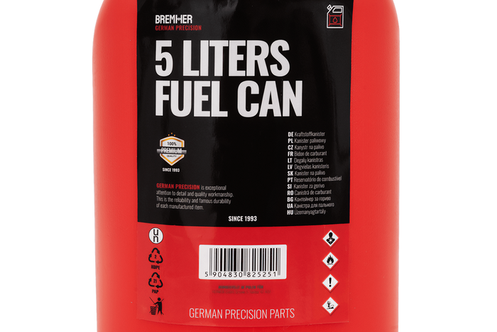 Πλαστικό δοχείο HERMON 5L με χωνί, κόκκινο