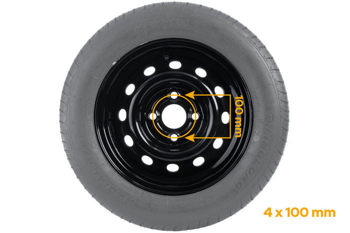 Τροχός ρυμουλκούμενου ΕΛΑΣΤΙΚΟΥ LINGLONG 155/70 R13 75N RIM UNITRAILER μαύρο 4Jx13"H2 4x100 ET:30