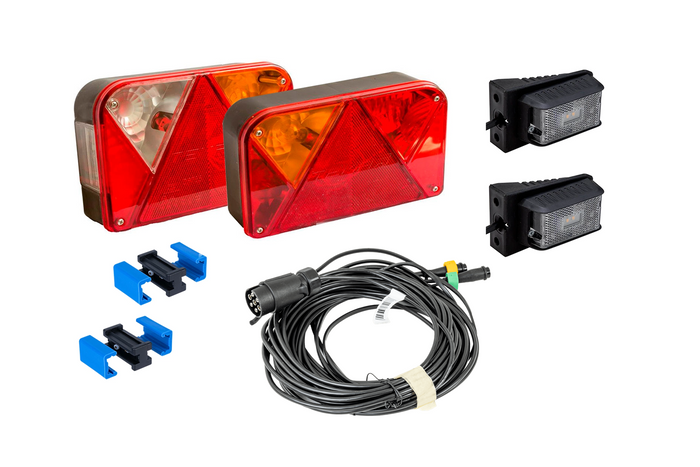 Σετ φώτων: πίσω φώτα DOBPLAST + πλαϊνά φώτα LED DOBPLAST + πλαϊνά φώτα MANTES 7m 7-PIN + συνδέσεις γρήγορης