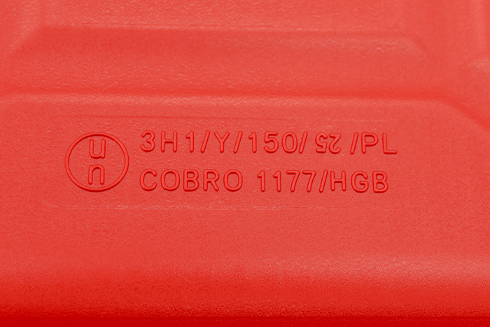 Πλαστικό δοχείο HERMON 10L με χωνί, κόκκινο