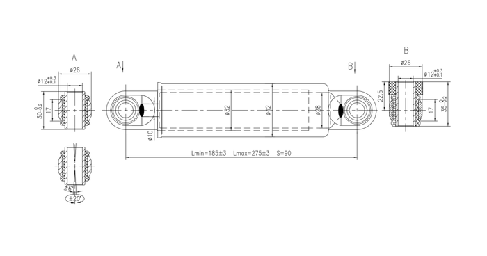 Αμορτισέρ GLOBAL TRADE για άξονες ρυμουλκούμενου 1500-3000kg για μονούς και διπλούς άξονες με ανάρτηση PULLMAN