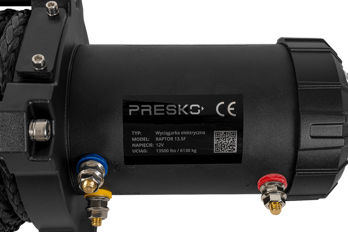 Ηλεκτρικό βαρούλκο για ρυμουλκούμενο PRESKO RAPTOR 13.5FS 12V 6130kg με σχοινί 24m