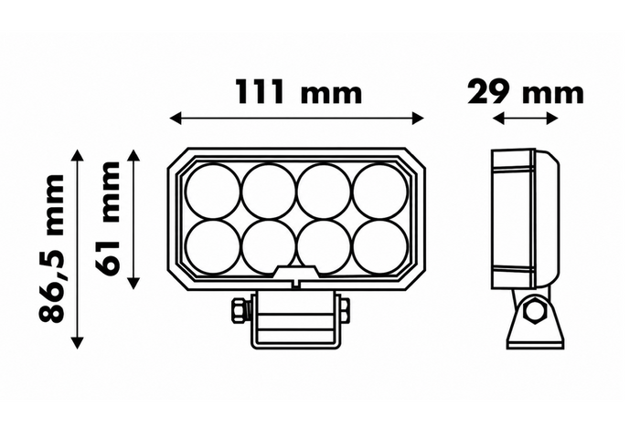 Λάμπα εργασίας LED ανακλαστήρας LAYTZ LY7302 32xLED 3200lm ορθογώνια