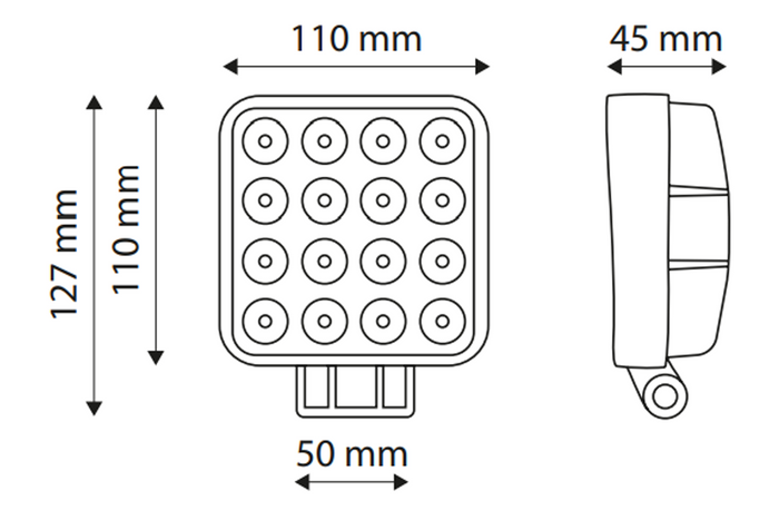 Ανακλαστήρας λάμπας εργασίας LED TT TECHNOLOGY TT.13208 16xLED 3400lm