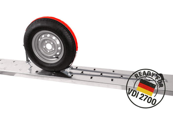 Σετ τεσσάρων ιμάντων μεταφοράς ρυμουλκούμενου HEFFA CARLINE 130, ιμάντες ασφάλισης τροχών 2,8m/35mm/3t VDI 2700