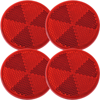 Στρογγυλοί αυτοκόλλητοι κόκκινοι ανακλαστήρες DOBPLAST 60 mm, σετ 4 ανακλαστήρων