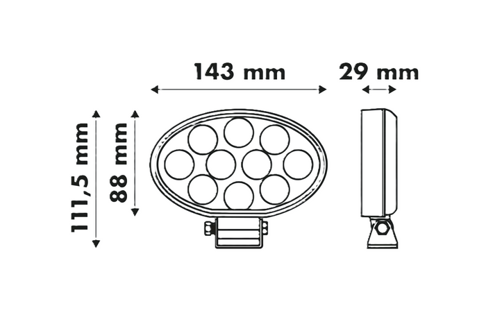 Λάμπα εργασίας LED ανακλαστήρας LAYTZ LY7401 40xLED 4000lm οβάλ