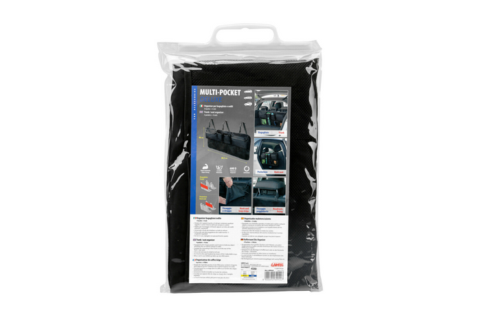 LAMP Οργανωτής αυτοκινήτου DeLuxe με πολλαπλές τσέπες για πορτμπαγκάζ, πλάτη καθίσματος 88x46cm