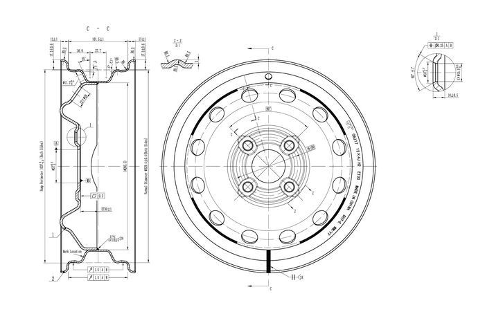 Ατσάλινο χείλος για το τρέιλερ UNITRAILER 4Jx13"H2 4x100 ET:30