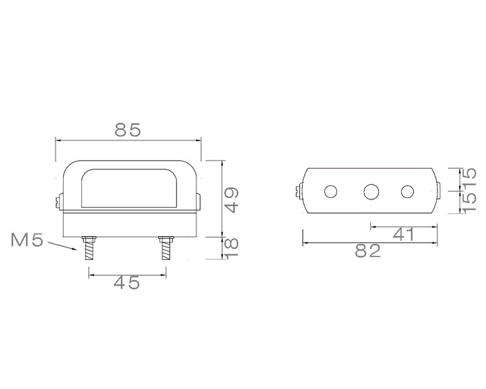 Φως πλάκας τρέιλερ Aspöck Regpoint μικρό 12V DC/0,8m