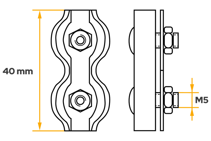Σφιγκτήρας διπλού σχοινιού σέλας DROMET ZLS.4 για σχοινιά 4 mm