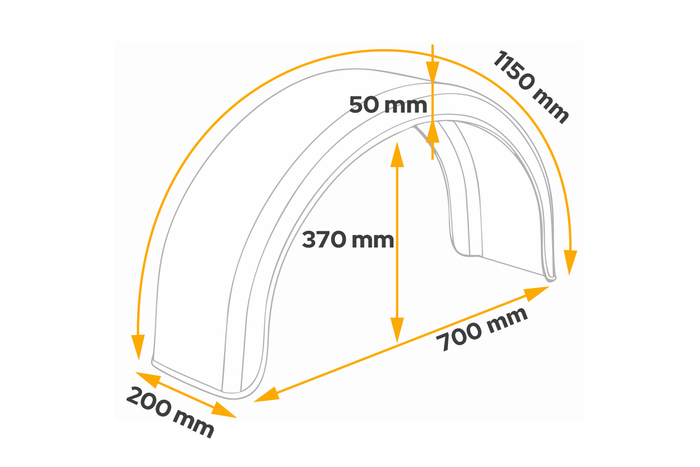 Φτερό ρυμουλκούμενου 13-14" DOMAR D20200, θόλος τροχού 700/200mm