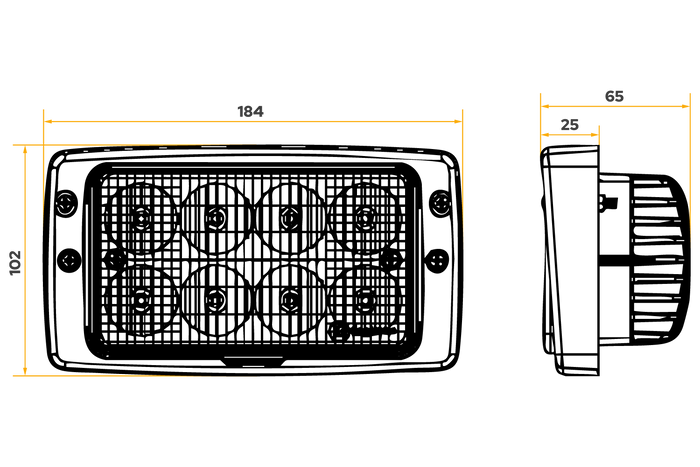 Ανακλαστήρας λάμπας εργασίας LED TT Technology TT.13341-FT 8xLED 3200lm για Fendt