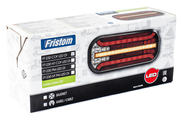 Πίσω φως FRISTOM FT-230 LED 6 λειτουργεί καθολικά
