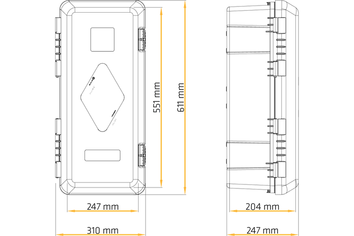 Κουτί πυροσβεστήρα 6kg DAKEN 82070 ADAMANT 611x310x247mm κόκκινο