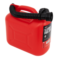 Πλαστικό δοχείο HERMON 5L με χωνί, κόκκινο