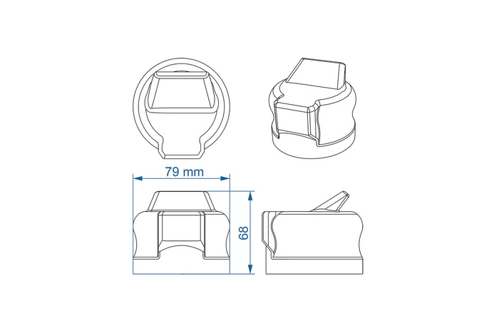 Κάλυμμα υποδοχής ρυμουλκούμενου ProPlus 343530 Λαστιχένιο κάλυμμα 79mm