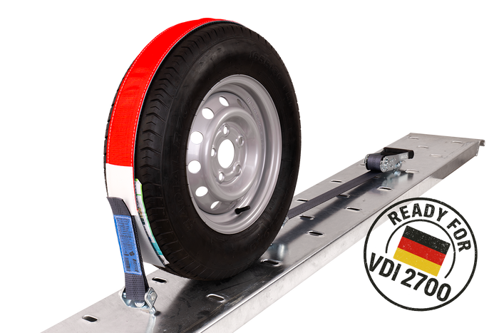 Ιμάντας μεταφοράς ρυμούλκησης HEFFA CARLINE 130, ιμάντας ασφάλισης τροχού 2,8m/50mm/5t VDI 2700